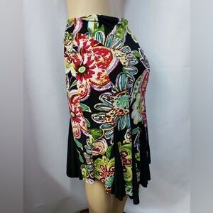 VINTAGE Bisou Bisou Black Floral A-Line Skirt 🖤